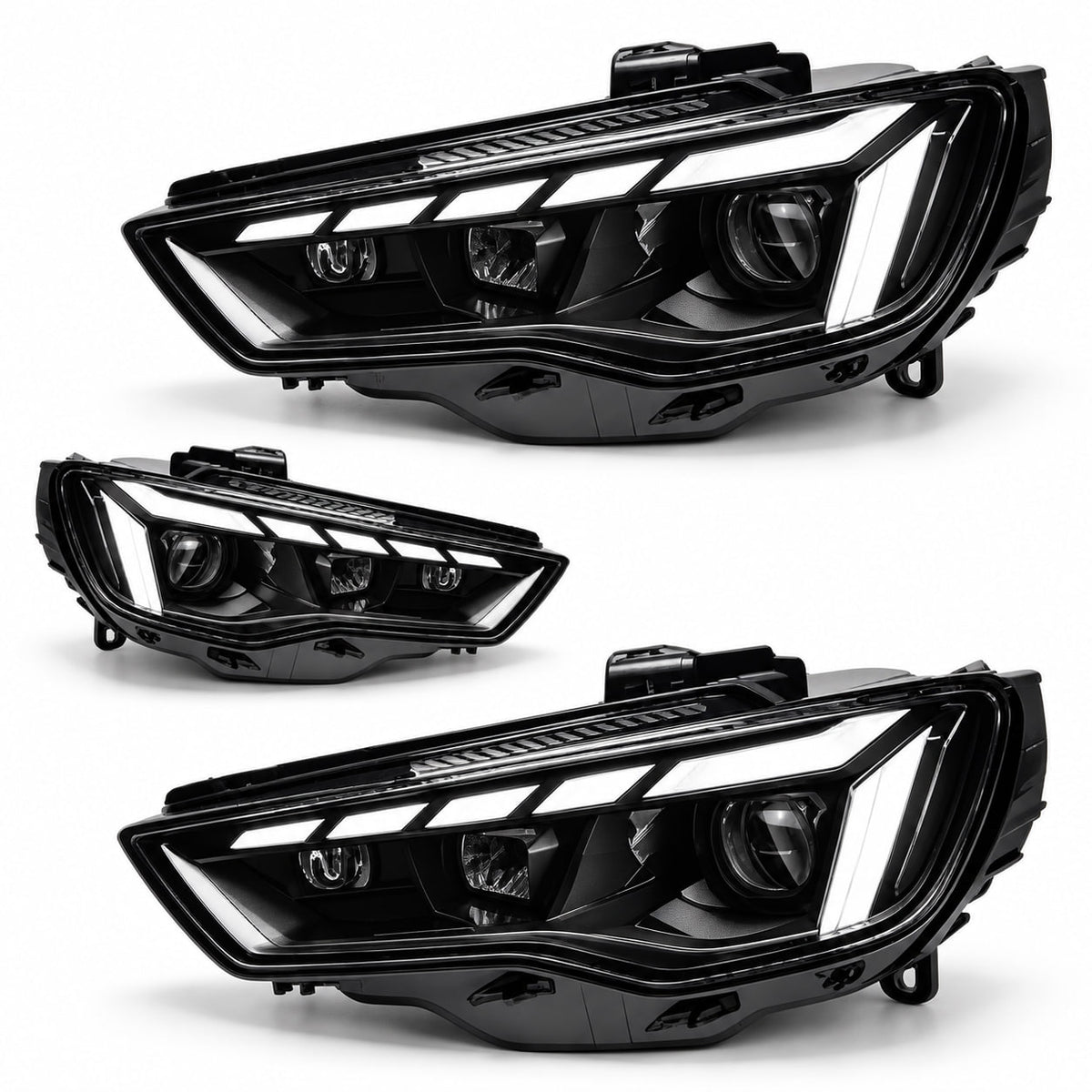 👉ART.10644 COPPIA FARI FULL FULL LED ADATTO PER A3 8V 12-16 XENON DI SERIE👈