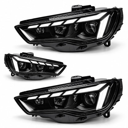 👉ART.10644 COPPIA FARI FULL FULL LED ADATTO PER A3 8V 12-16 XENON DI SERIE👈