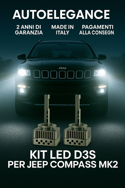 ⭐KIT XENON D3S 6000K ANABBAGLIANTI PER JEEP COMPASS MK2 – LUCE BIANCA POTENTE⭐