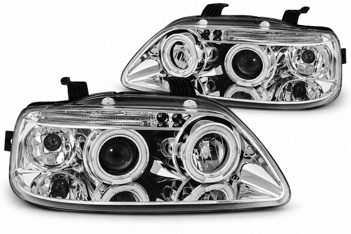 ART.10684  FARI ANTERIORI ADATTO PER CHEVROLET AVEO 03-06 CROMATO
