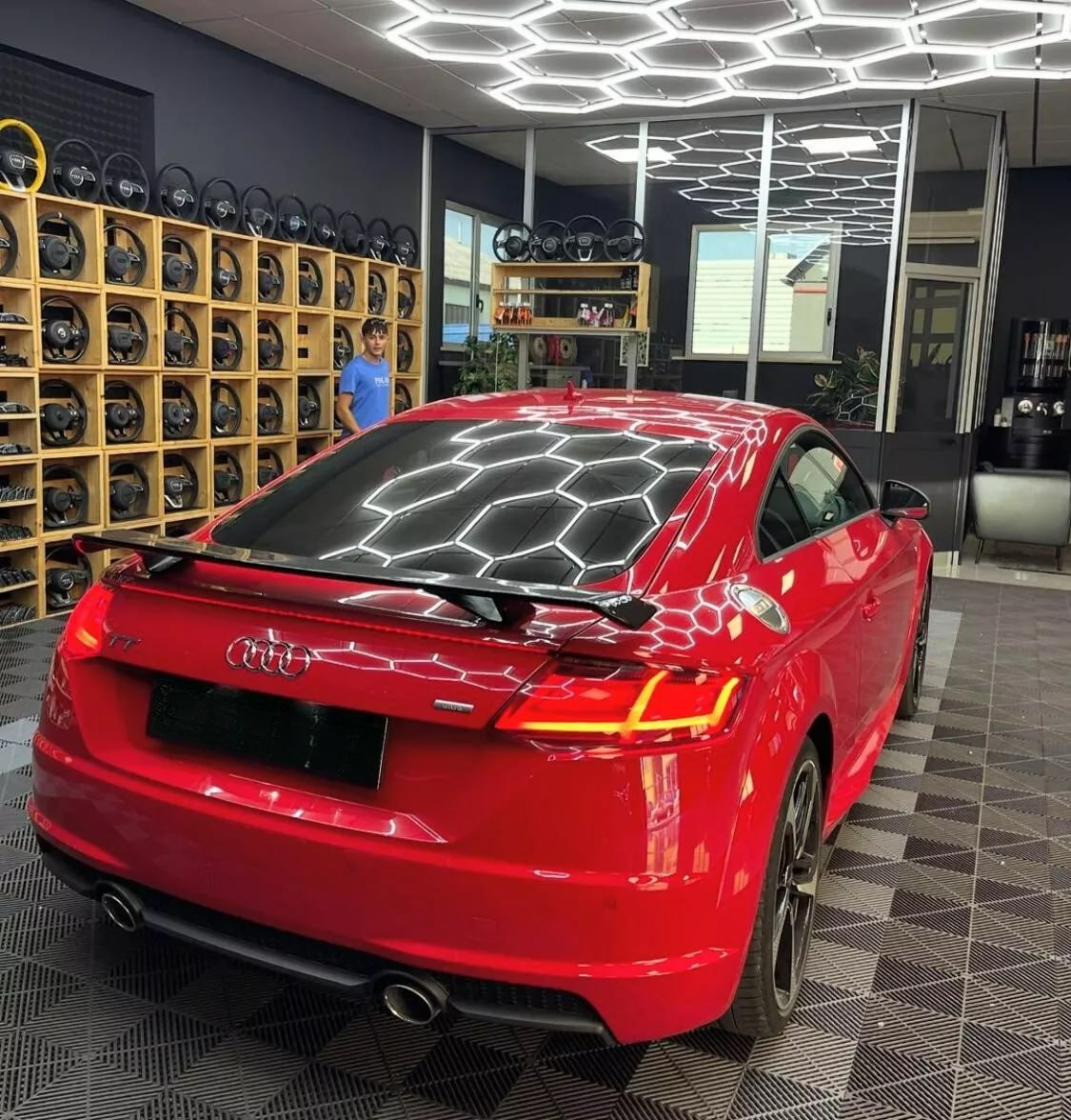 0959 SPOILER RSTT 8J TT FV A5 A6 A7 BERLINA LOOK RS NERO LUCIDO
