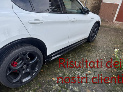 Sottominigonne nero lucido adatto per alfa romeo STelvio