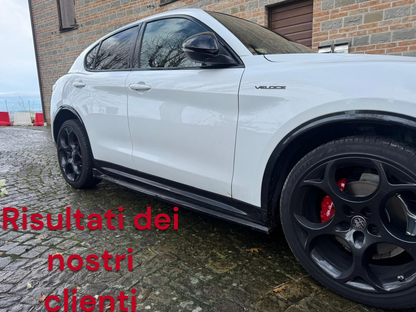 Sottominigonne nero lucido adatto per alfa romeo STelvio