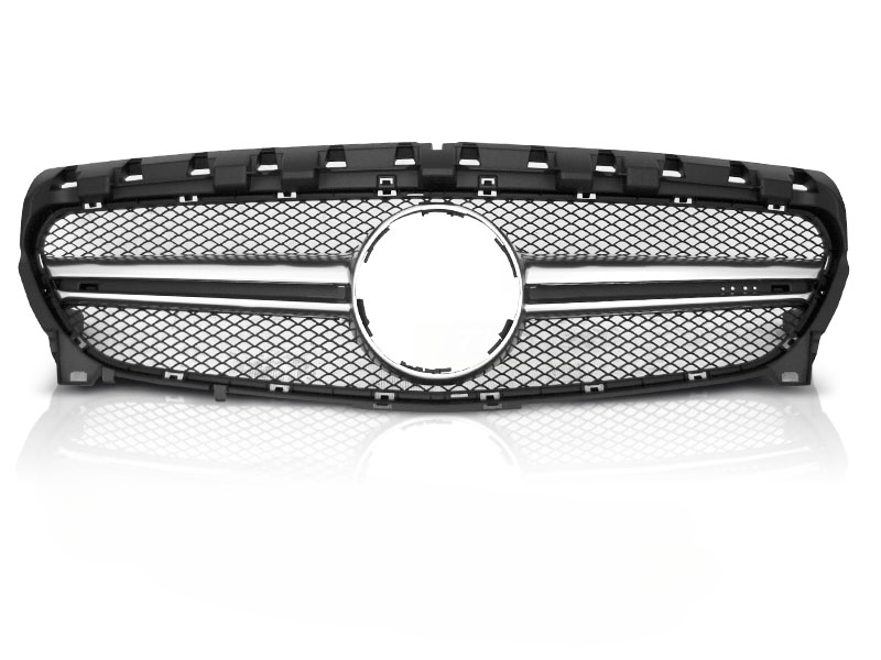 GRIGLIA NERA ARGENTO SPORT LOOK ADATTO PER  MERCEDES CLA W117 13-19