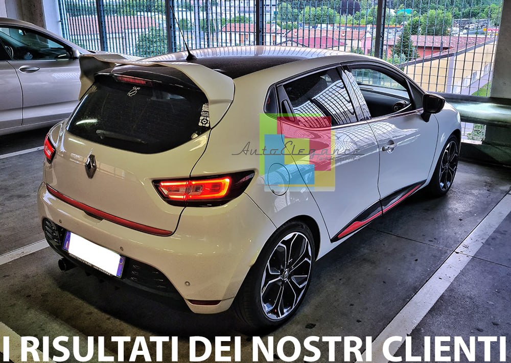 👉ART. 0112 SPOILER ADATTO PER RENAULT CLIO 4 IV STANDARD LOOK RS NERO LUCIDO👈