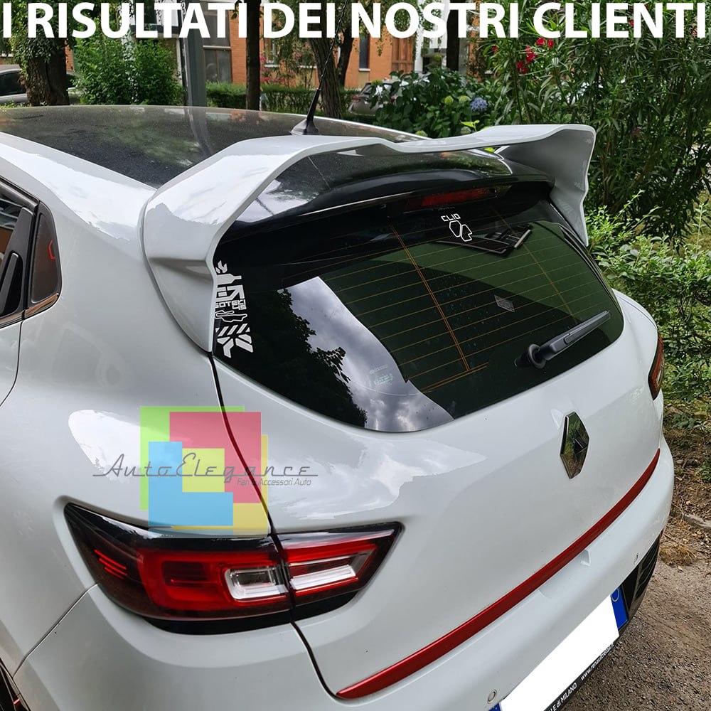 👉ART. 0112 SPOILER ADATTO PER RENAULT CLIO 4 IV STANDARD LOOK RS NERO LUCIDO👈