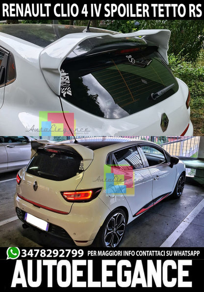 👉ART. 0112 SPOILER ADATTO PER RENAULT CLIO 4 IV STANDARD LOOK RS NERO LUCIDO👈