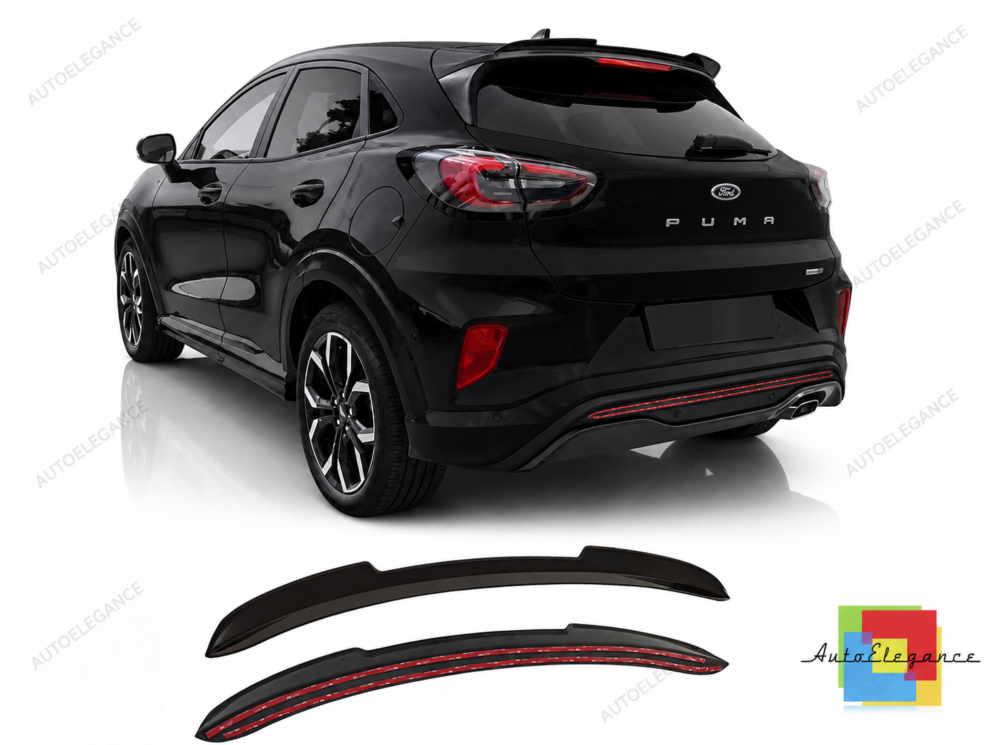 👉Prolunga Tappo Spoiler Tetto adatto per Ford Puma 2019- Nero Lucido ABS👈