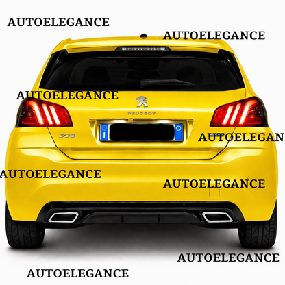 💫ART.9544 DIFFUSORE PEUGEOT 308 II 2013-2021 NERO LUCIDO TERMINALI OVALI💫