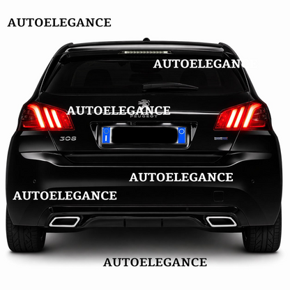 💫ART.9544 DIFFUSORE PEUGEOT 308 II 2013-2021 NERO LUCIDO TERMINALI OVALI💫