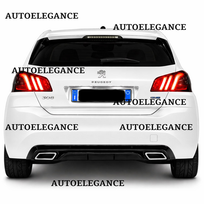 💫ART.9544 DIFFUSORE PEUGEOT 308 II 2013-2021 NERO LUCIDO TERMINALI OVALI💫