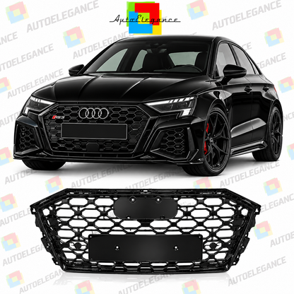 🔥ART.10658 GRIGLIA ADATTO PER AUDI A3 8Y LOOK RS3 NERO 2020 - 2024🔥