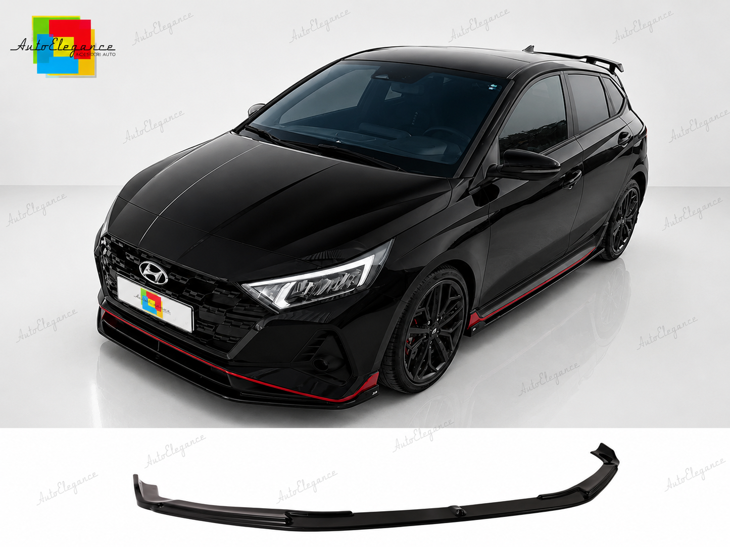 👉Splitter Anteriore Spoiler Hyundai i20 N N-Line MK3 20- Nero Lucido ABS👈