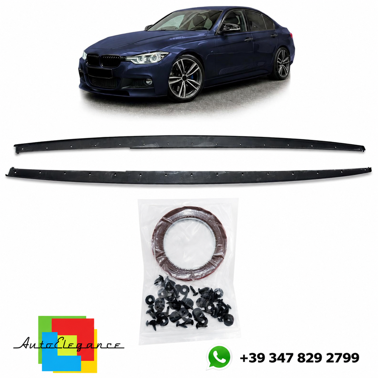 SPLITTER SUITABLE FOR VW GOLF 8 GTI GTD RLINE LOOK GLOSSY BLACK SPORTY DESIGN 