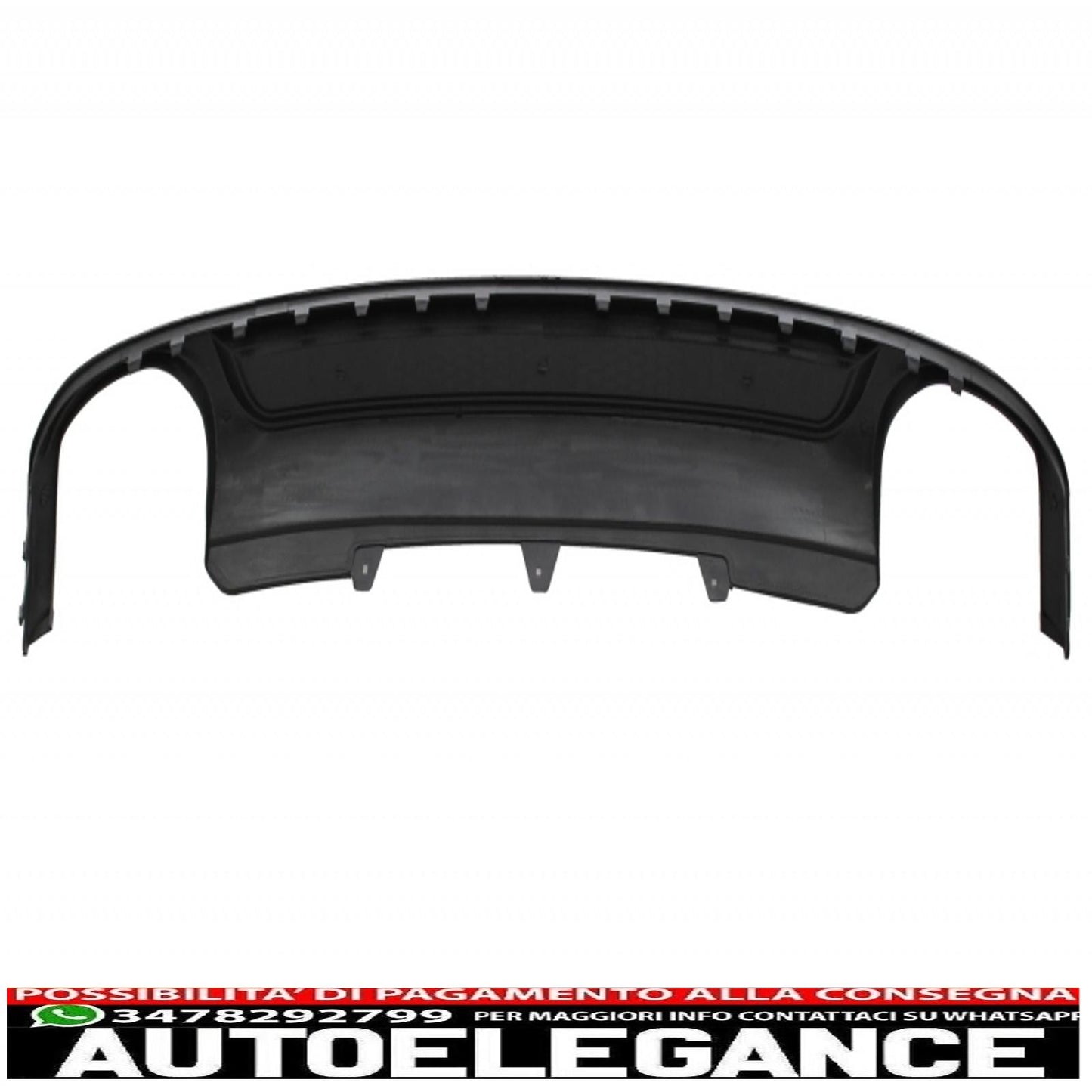 Diffusore d'aria con mantovana per paraurti posteriore adatto per audi a4 b8 pre restyling limousine avant (2008-2011) con terminali di scarico in fibra di carbonio solo design s-line paraurti standard