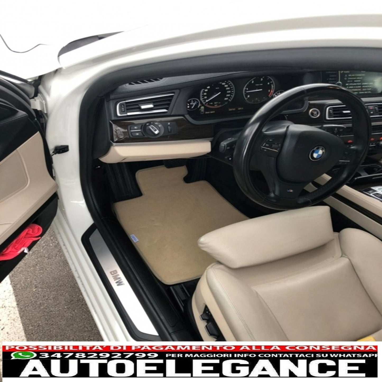 Beige carpet mat suitable for bmw 7 series (f01) 11/2008-09/2015