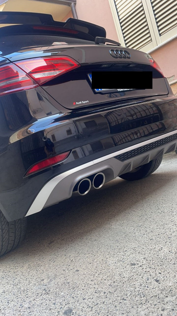 DIFFUSER SUITABLE FOR AUDI A3 8V 2017-2020 SPORTBACK STANDARD BUMPER S3 LOOK