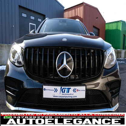 griglia anteriore centrale adatta per mercedes glc x253 c253 (2015-2018) gt r panamericana design tutto nero