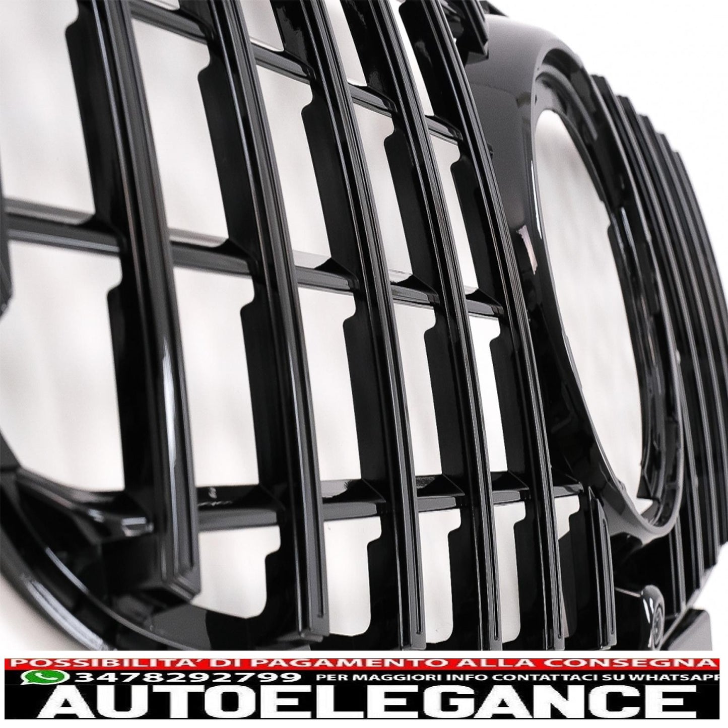 central grille suitable for mercedes v class w447 facelift (2020 onwards) gt r design panamericana black 