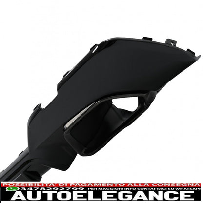 Diffusore mantovana per paraurti posteriore con terminali di scarico adatto per BMW Serie 3 G20 G28 Berlina G21 Touring (2018-up) M340i M Look Nero
