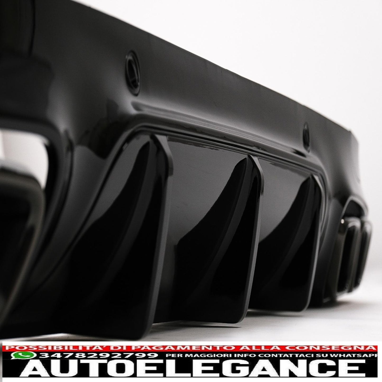 diffusore posteriore con terminali di scarico neri adatto per mercedes classe cls c257 sport line (2018-up) design cls63