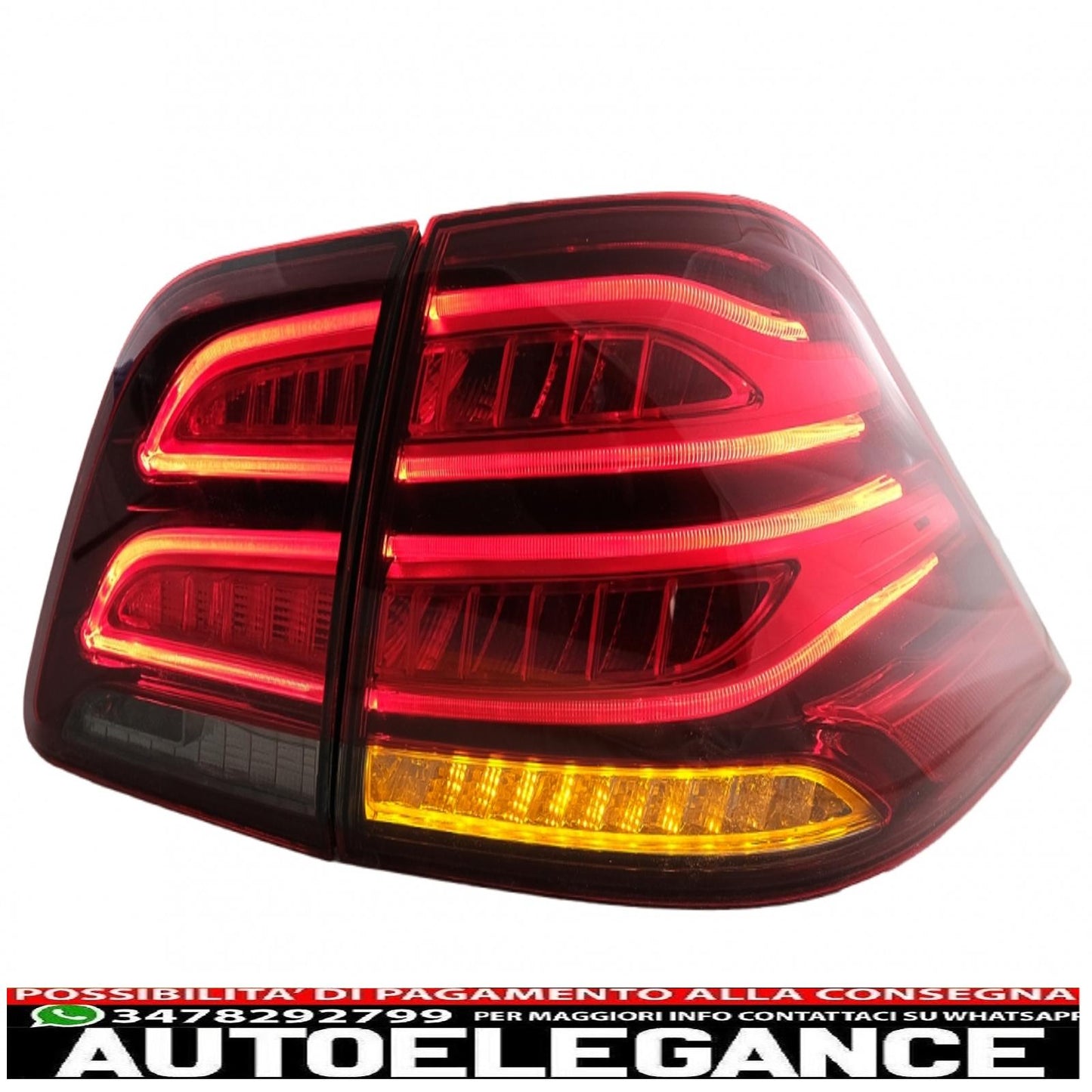 full led rear lights suitable for mercedes m class w166 (2012-2015) red white left