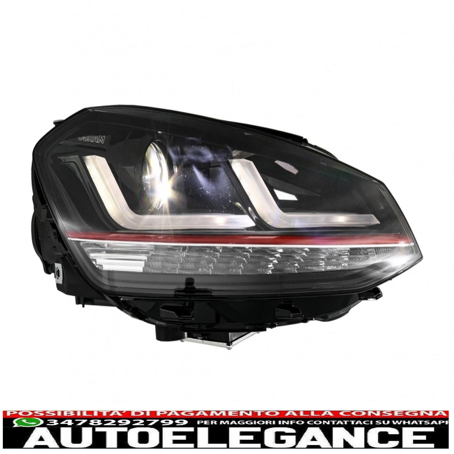 Osram full LED ledriving headlights suitable for VW Golf 7 VII (2012-2017) Red GTI upgrade for halogens