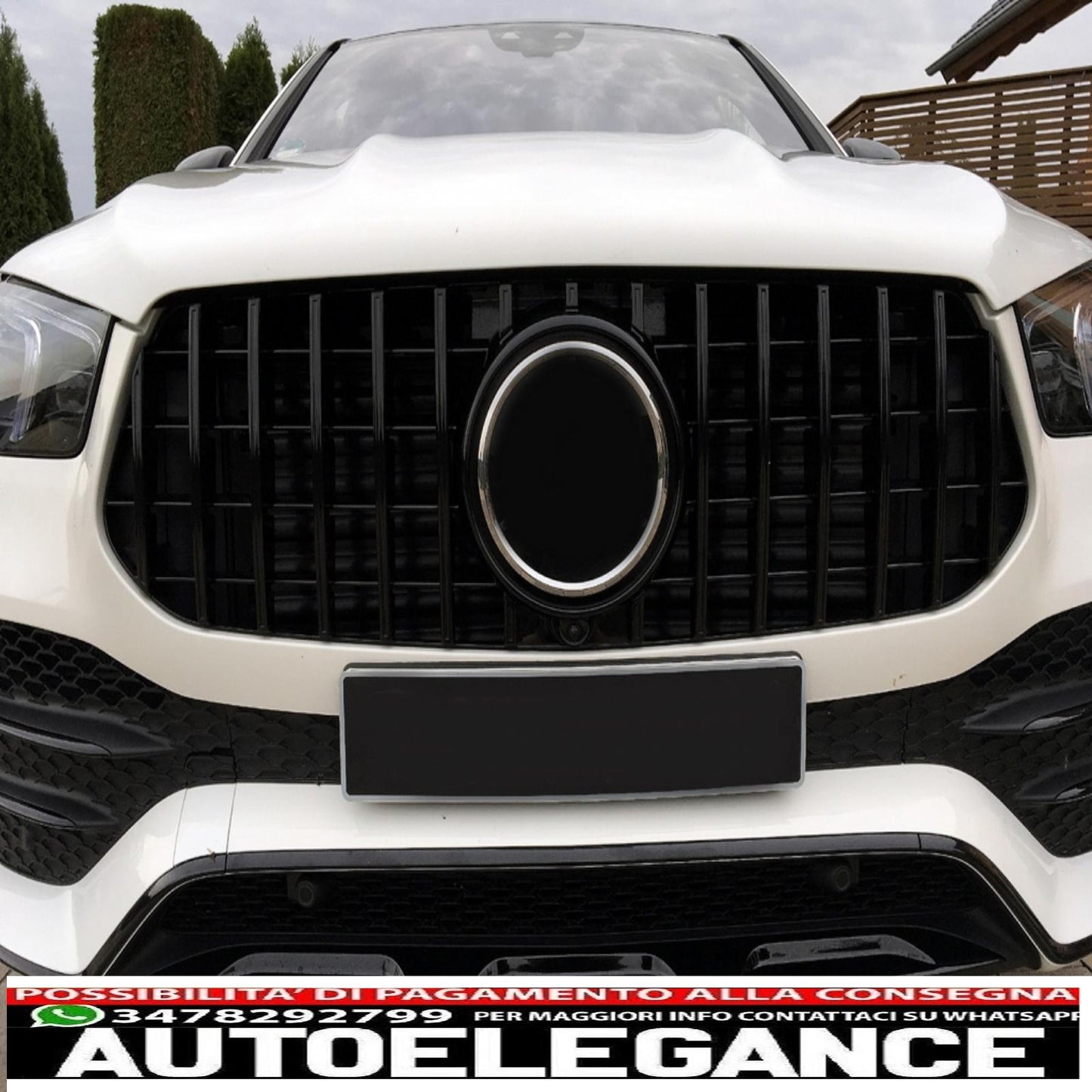 Griglia anteriore centrale adatta per mercedes gle suv w167 v167 gle coupe c167 pacchetto sportivo (2019-up) gtr design panamericana tutto nero