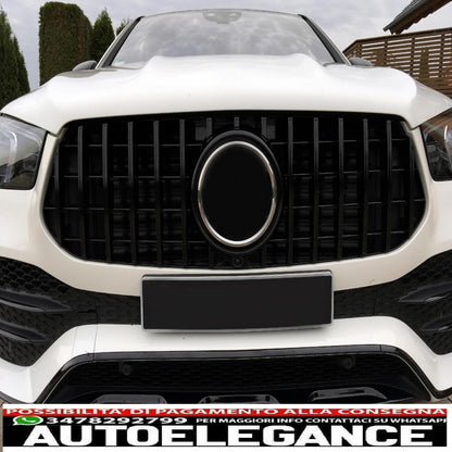 Griglia anteriore centrale adatta per mercedes gle suv w167 v167 gle coupe c167 pacchetto sportivo (2019-up) gtr design panamericana tutto nero