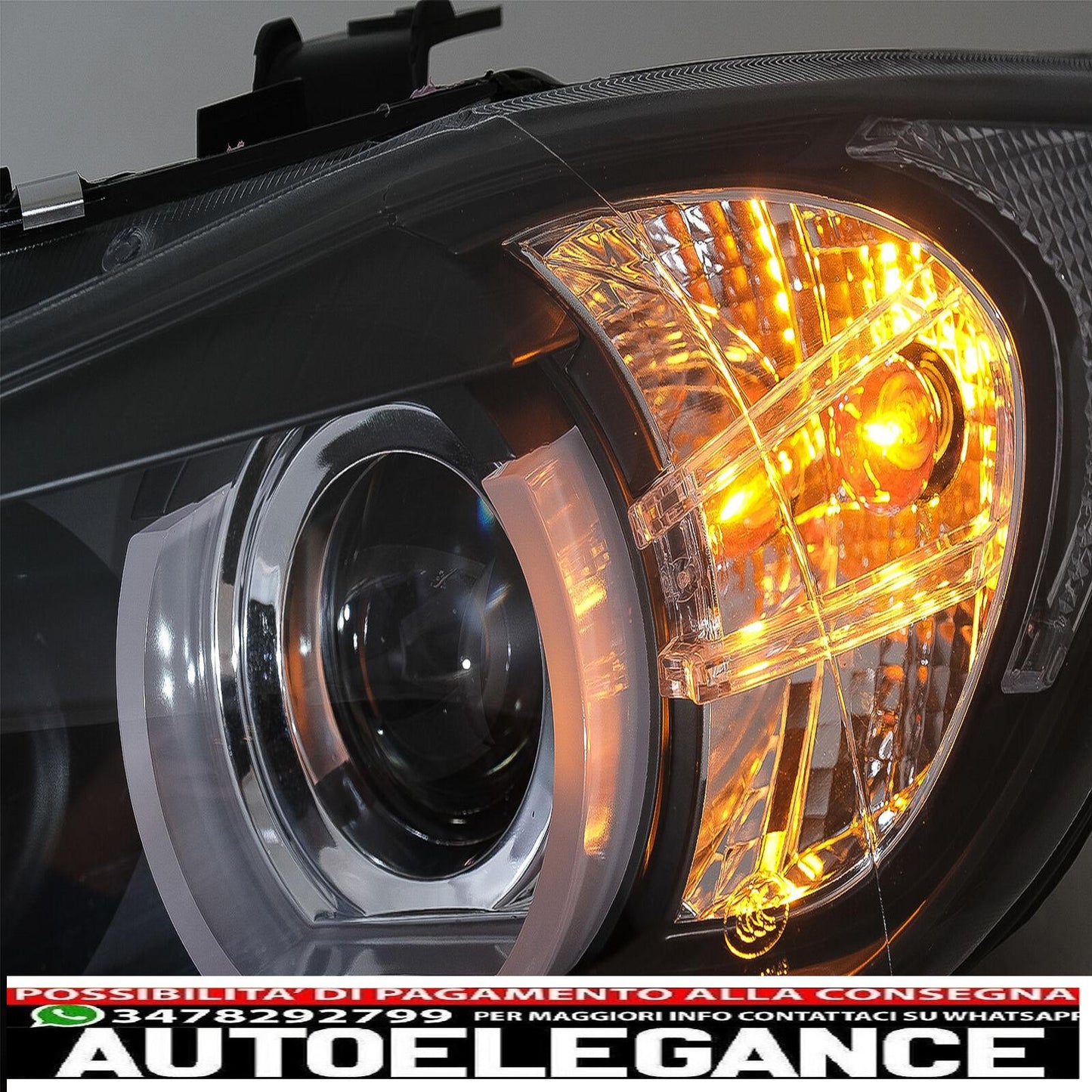 3D U-LED Xenon Headlights for BMW 3 E90 Limousine E91 Touring 03.2005-08.2008 LHD Black 
