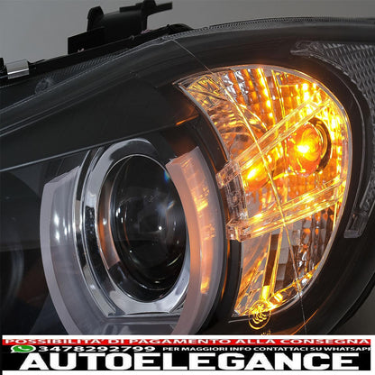 3D U-LED Xenon Headlights for BMW 3 E90 Limousine E91 Touring 03.2005-08.2008 LHD Black 