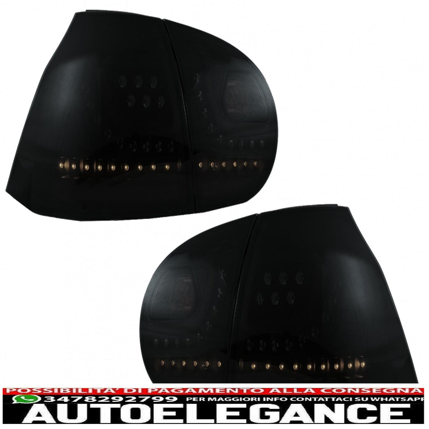Dynamic smoke led rear lights with rear bumper extension and catback exhaust system suitable for vw golf 5 (2004-2007) r32 design