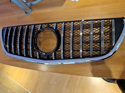 FRONT GRILLE FOR MERCEDES VITO W447 2014-2019 GT LOOK CHROME WITH MESH