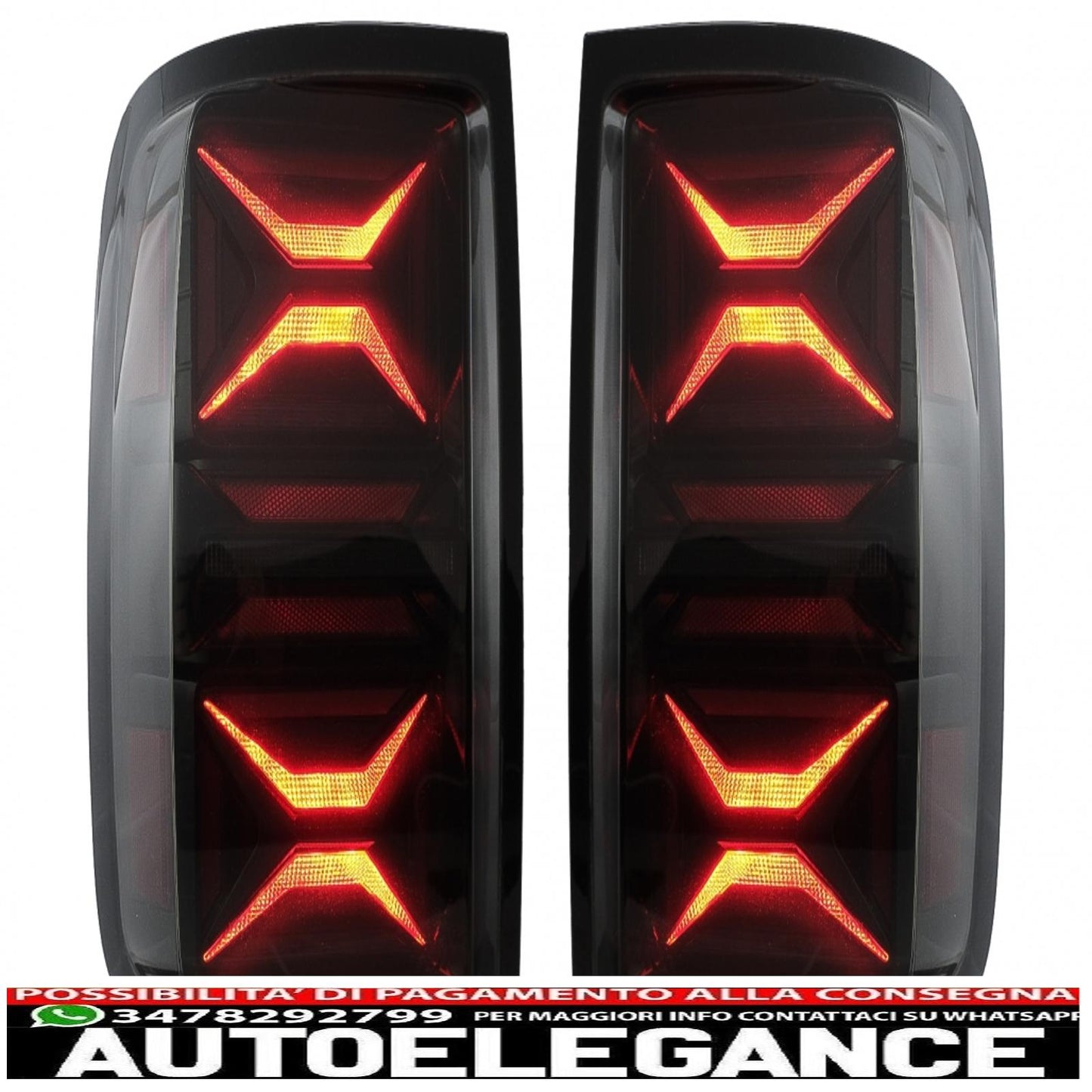 full led rear lights suitable for vw amarok (2010-2020) dynamic sequential turn smoke