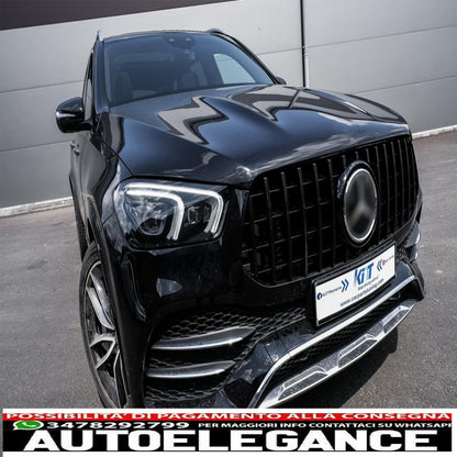 Griglia anteriore centrale adatta per mercedes gle suv w167 v167 gle coupe c167 pacchetto sportivo (2019-up) gtr design panamericana tutto nero