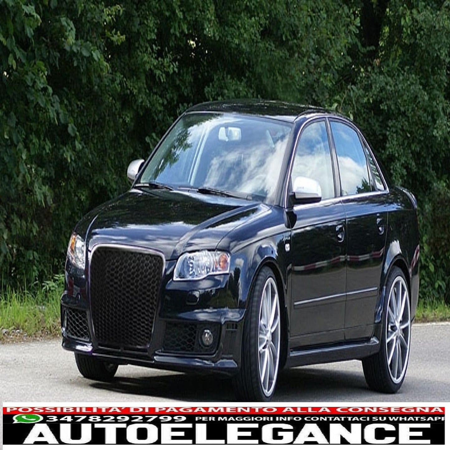 front grill without badge suitable for audi a4 b7 (2004-2008) rs4 piano black 