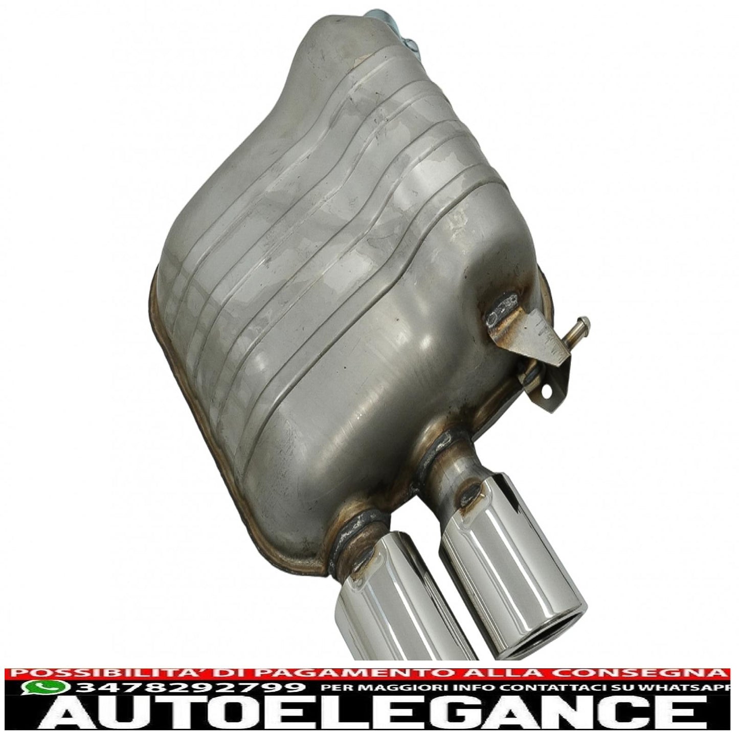 complete exhaust system with double tailpipes suitable for audi q5 8r (11.2008-2016) chrome 