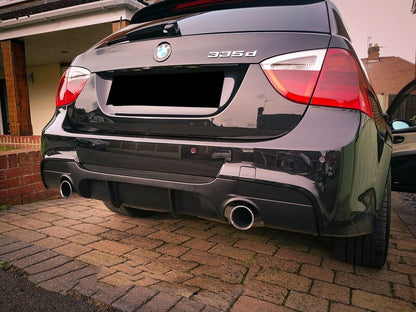 DIFFUSORE ADATTO PER BMW SERIE 3 E90 E91 2005-2012 MSPORT 1+1 NERO OPACO