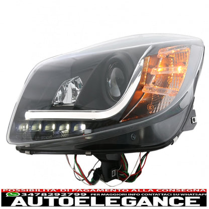 led drl headlights suitable for opel insignia (2008-2012) black daytime running lights