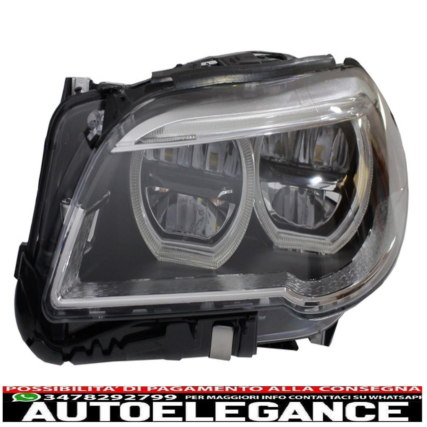 fari anteriori full led adatti per bmw serie 5 f10 f11 (2011-2013) angel eye