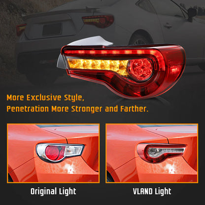 Fanali posteriori a LED completi per Toyota GT86 2012-2020 Subaru BRZ 2013-2020 Scion FR-S 2013-2020 con indicatori di direzione sequenziali