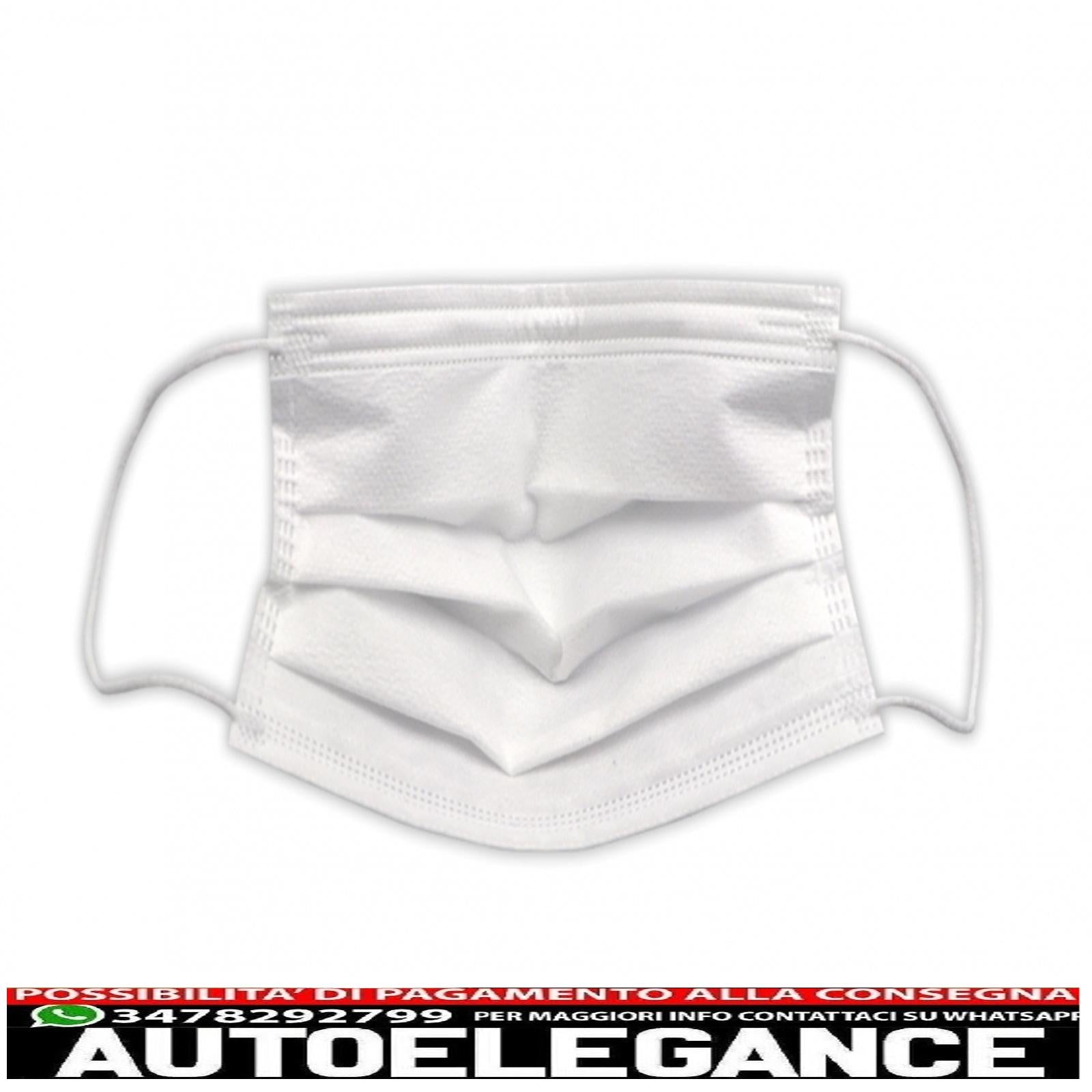 confezione da 50 mascherine protettive monouso con pieghe 3 strati unisex con fascia piegabile AUTOELEGANCERICAMBI