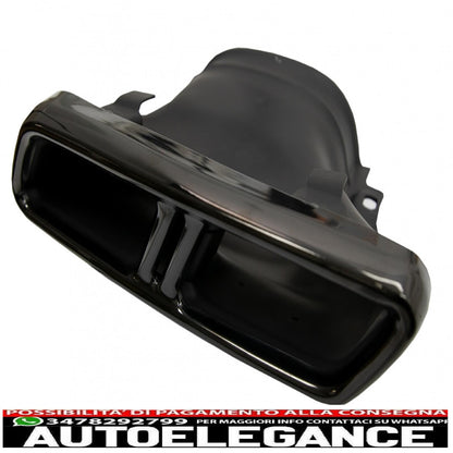Exhaust tips suitable for mercedes e-class w213 (2016-up) e63 s design glc suv x253 glc coupe c253 (2015-2017) black