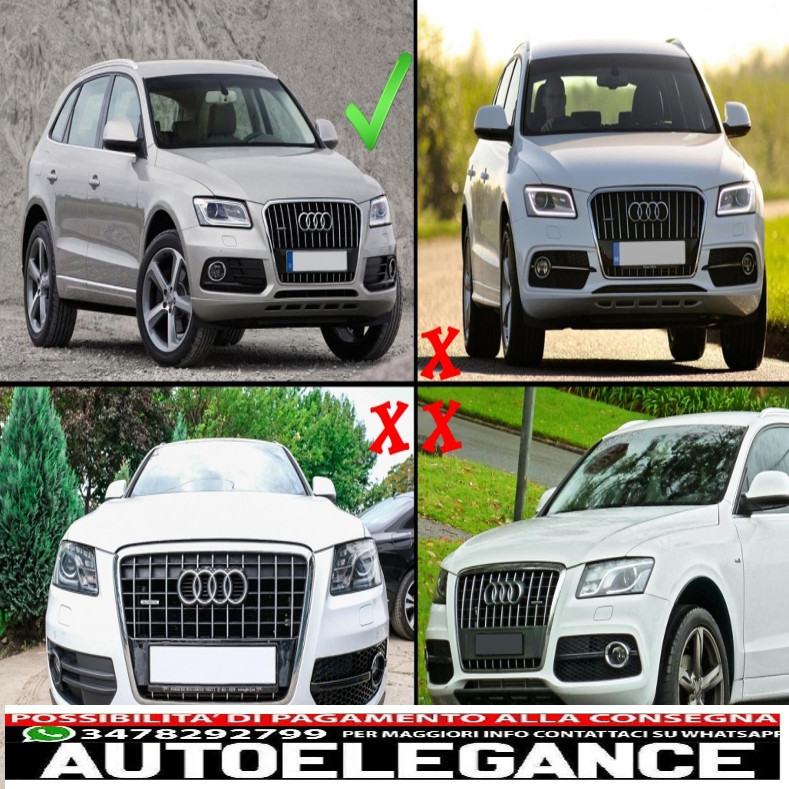 Copri fendinebbia griglie laterali adatto per audi q5 suv 8r facelift (2012-2016) rs design nero e cromato AUTOELEGANCERICAMBI