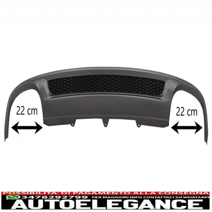 Diffusore d'aria con mantovana per paraurti posteriore adatto per audi a4 b8 facelift limousine/avant (2012-2015) con terminali di scarico terminali di scarico solo design s-line paraurti standard