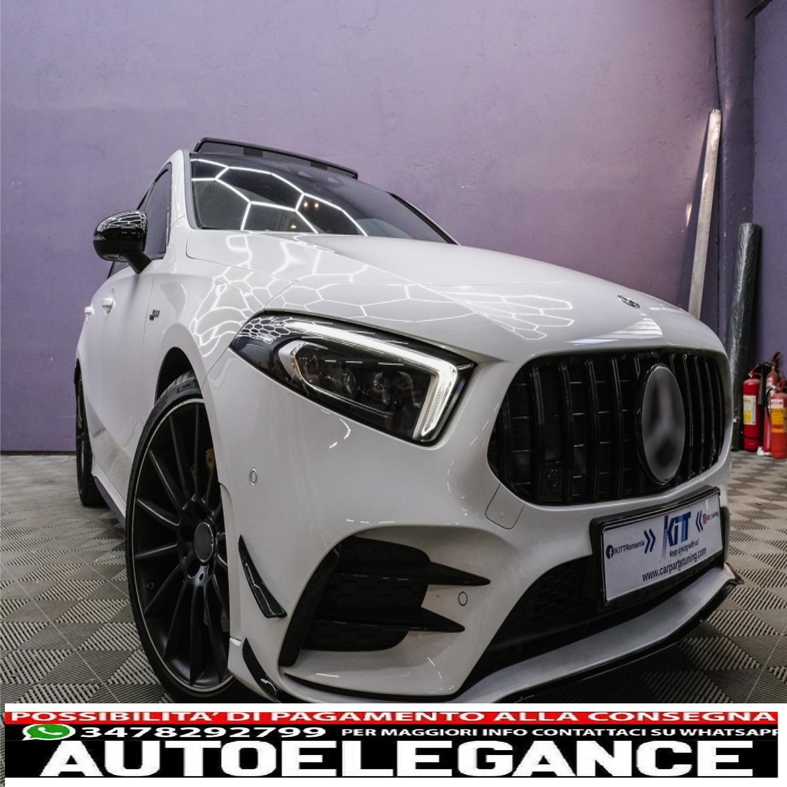 Alette paraurti anteriori alette laterali flac adatte per mercedes a class w177 v177 (04.2018-) a35 design black edition AUTOELEGANCERICAMBI