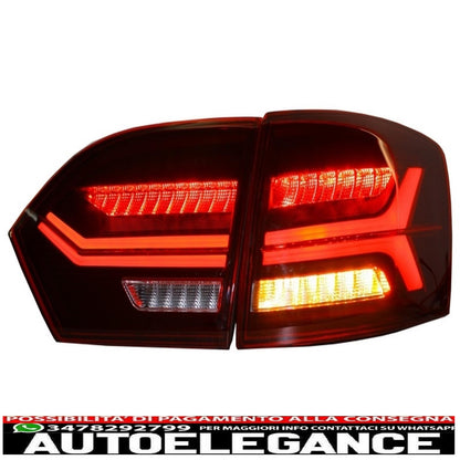led rear lights suitable for vw jetta mk6 vi (2012-2014) dynamic and smooth turn signals red smoke