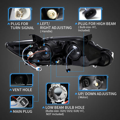 Fari LED sequenziali per Toyota Camry 2010-2011 ABS, PMMA, VETRO Materiale YAA-K