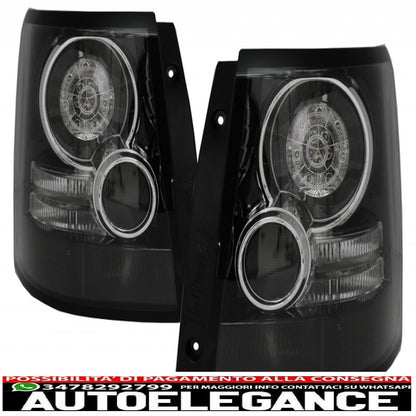 Rear Bumper with LED Tail Lights Black Suitable for Land Range Rover Sport L320 (2005-2013) Autobiography Design