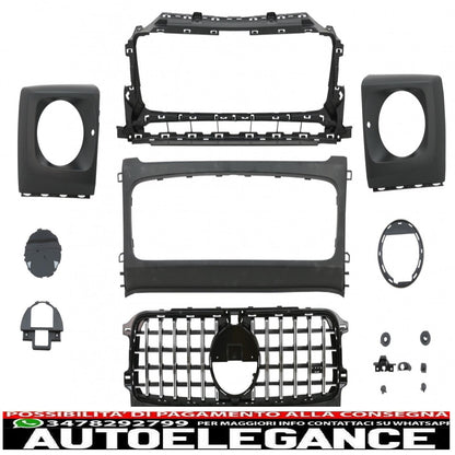 griglia anteriore con coperture dei fari adatta per mercedes classe g w464 w463a g63 amg (06.2018-up) gt-r design panamericana